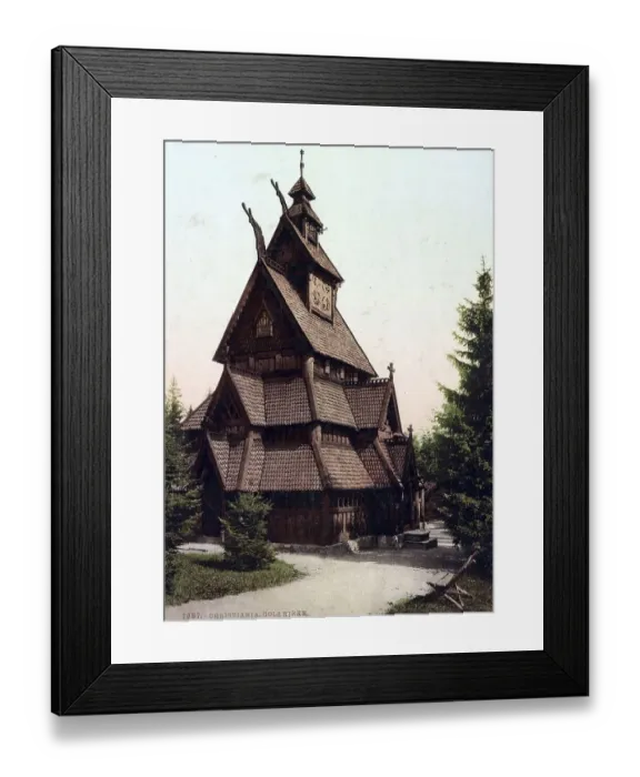 Framed Print : Stave church, Gols Kirke in Christiania Framed Print : Stave church, Gols Kirke in Christiania