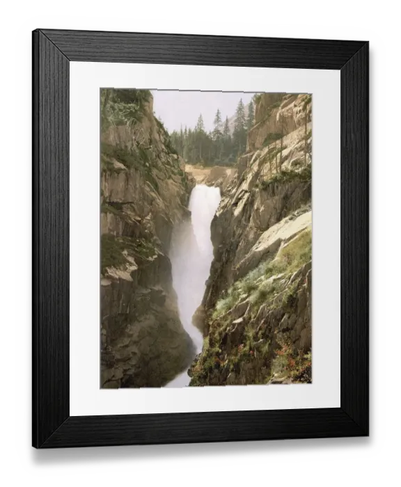 Framed Print : Grimselstrasse, Handegg Falls, Bernese Oberland