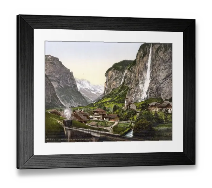 Framed Print : Lauterbrunnental, Staubbach und Jungfrau
