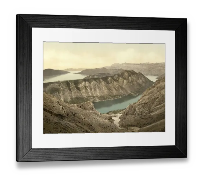 Framed Print : Cattaro, now Kotor, view of the gulf from Krstac Grotto Framed Print : Cattaro, now Kotor, view of the gulf from Krstac Grotto
