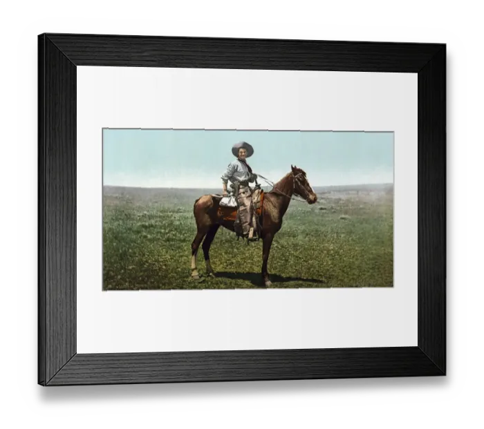 Framed Print : A cowboy with his horse, Colorado