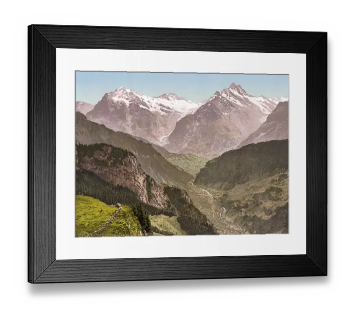 Framed Print : Wetterhorn and Schreckhorn, from Schynige Platte