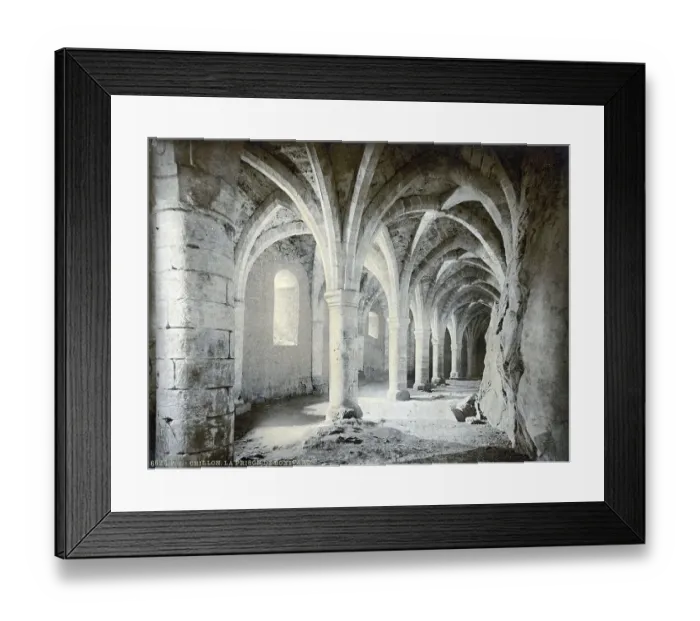 Framed Print : Chillon Castle, interior, Bonivard's Prison