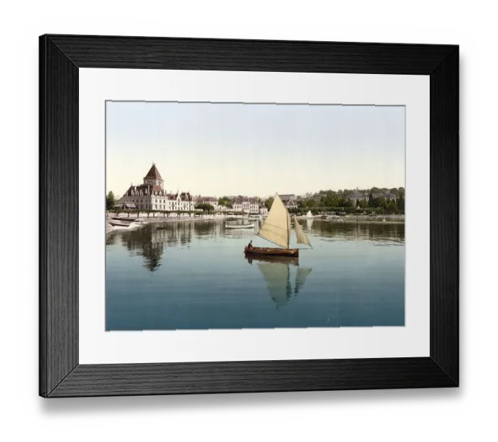 Framed Print : Ouchy, vom See, Genfer See, Schweiz