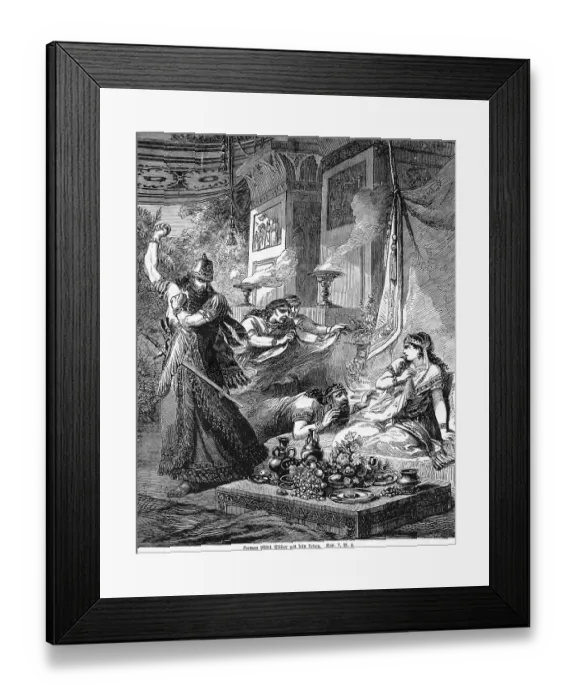 Framed Print : Haman begs Esther for his life Framed Print : Haman begs Esther for his life