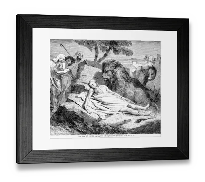Framed Print : The Lion and the Donkey at the Body of the Disobedient Prophet Framed Print : The Lion and the Donkey at the Body of the Disobedient Prophet