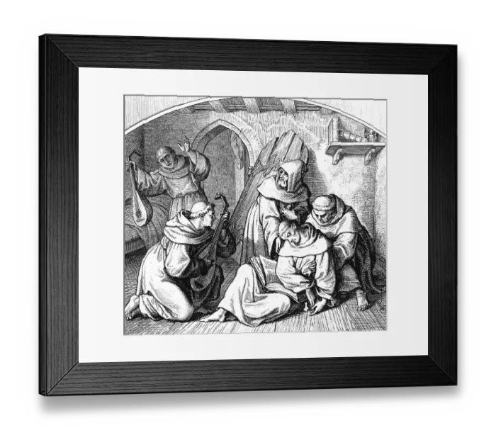 Framed Print : Martin Luther lying unconscious in his cell