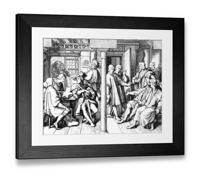 Framed Print : Martin Luther and the Swiss students in the inn