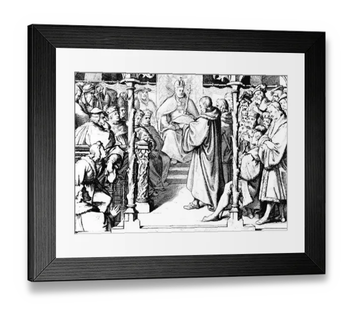 Framed Print : Martin Luther, Presentation of the Augsburg Confession in the Bishop's Seat