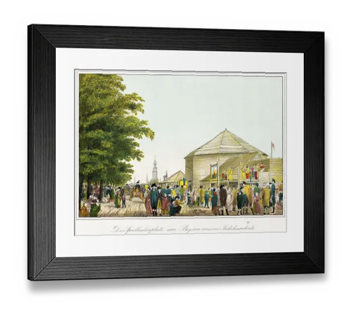 Framed Print : Funny old Hamburg, coloured, Spielbudenplatz