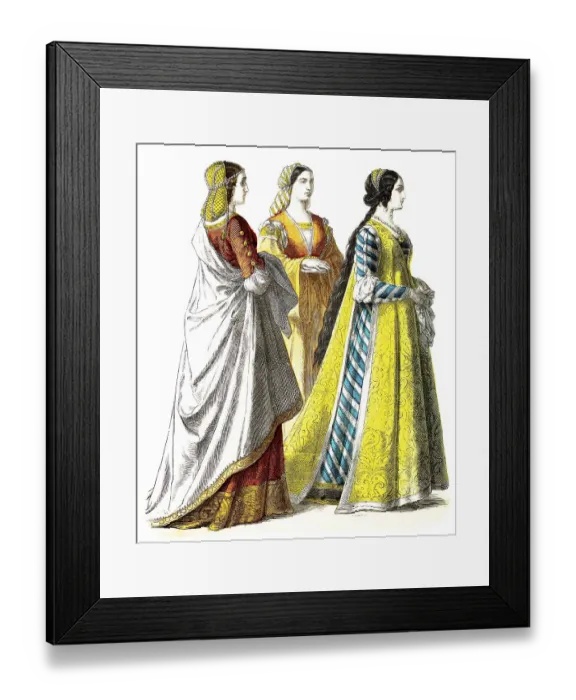 Framed Print : Muenchener Bilderbogen, Costumes