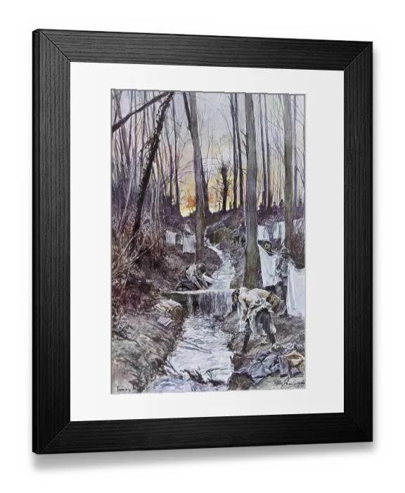 Framed Print : Soldiers toilet before the battle Framed Print : Soldiers toilet before the battle