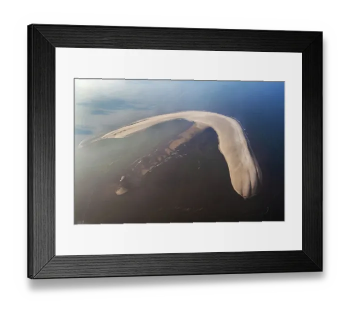 Framed Print : Aerial photograph Hakensand in the Elbe estuary
