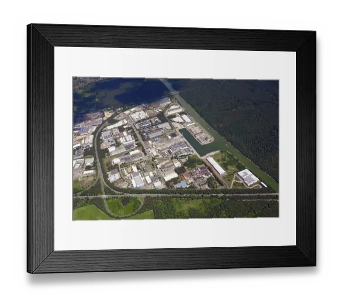 Framed Print : Aerial view of industrial estate