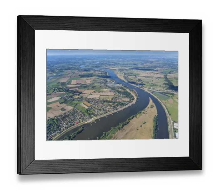 Framed Print : Aerial view of the Elbe near Geesthacht
