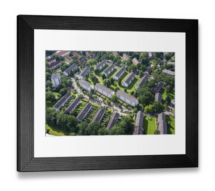 Framed Print : Aerial view of a housing estate