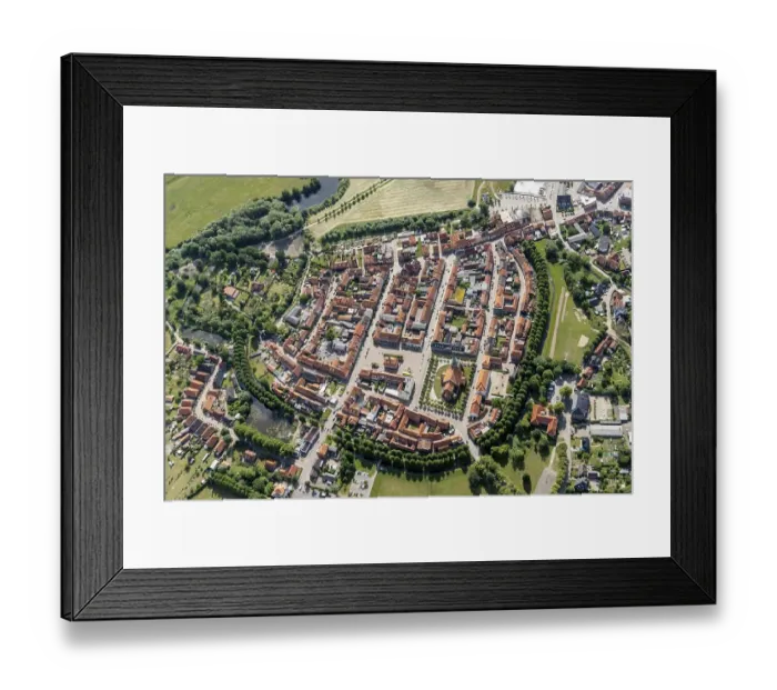 Framed Print : Aerial view of Boizenburg / Elbe