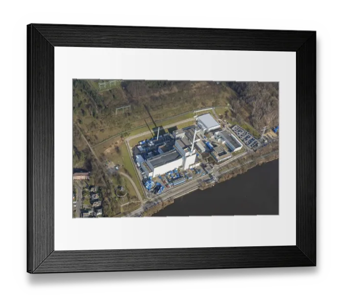 Framed Print : Aerial view of Kruemmel nuclear power plant