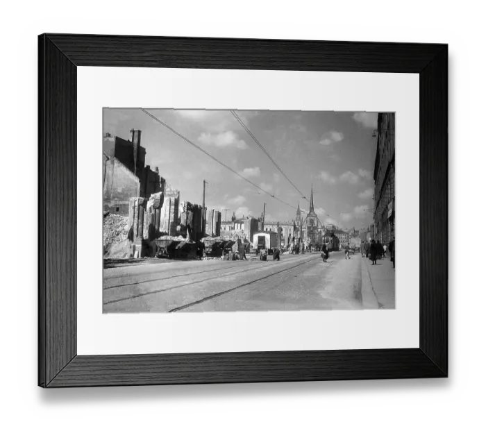 Framed Print : Construction work, road repair