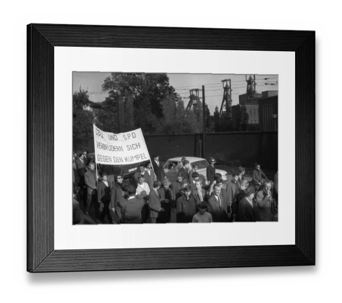 Framed Print : A wave of outrage swept the Ruhr area when the Hansa mine was closed