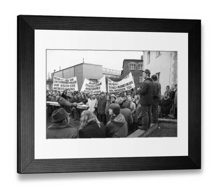 Framed Print : The workers defended themselves against the threat of closure of their Stuebbe-Demag factory by occupying their