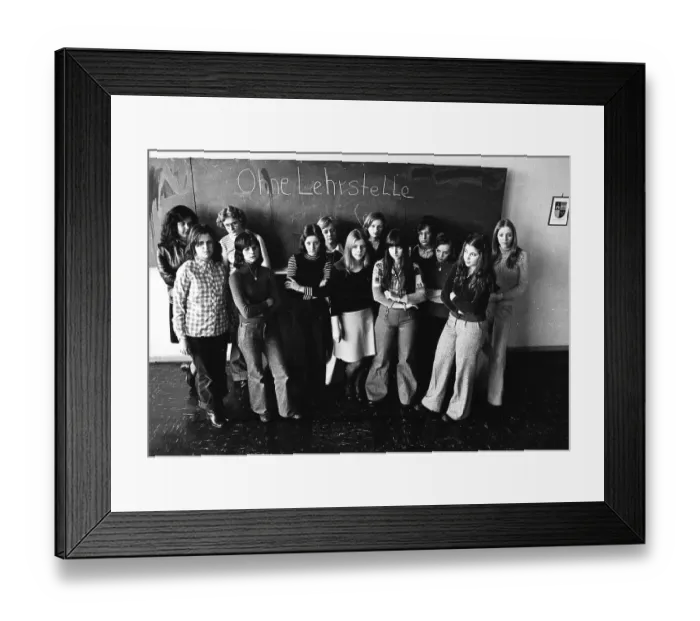 Framed Print : These girls, students of the Women's Vocational School in Gelsenkirchen
