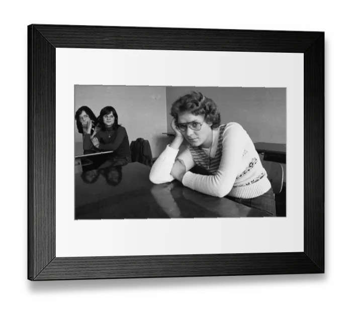 Framed Print : These girls, students of the Women's Vocational School in Gelsenkirchen