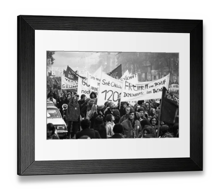 Framed Print : More than 10, 000 students demonstrated in Duesseldorf on 7 November 1974 for more Bafoeg Framed Print : More than 10, 000 students demonstrated in Duesseldorf on 7 November 1974 for more Bafoeg