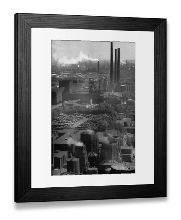 Framed Print : The Hansa colliery in Dortmund from the colliery's coking plant with a view of the colliery grounds on 14 Framed Print : The Hansa colliery in Dortmund from the colliery's coking plant with a view of the colliery grounds on 14