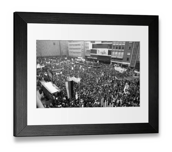 Framed Print : Demonstration of 30, 000 of the DGB youth against unemployment and better vocational training on 19