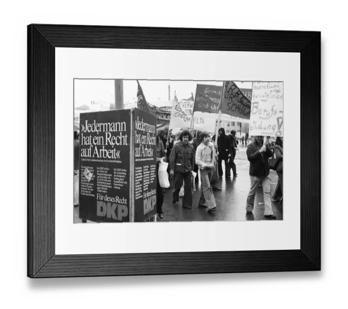 Framed Print : Demonstration of 30, 000 of the DGB youth against unemployment and better vocational training on 19 Framed Print : Demonstration of 30, 000 of the DGB youth against unemployment and better vocational training on 19