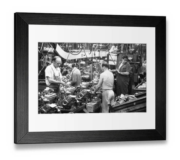 Framed Print : Production of engines, axles and other car manufacturing parts at the Opel plant in Bochum Framed Print : Production of engines, axles and other car manufacturing parts at the Opel plant in Bochum