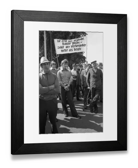 Framed Print : Farmers marched with their tractors to a protest in Aachen on 17