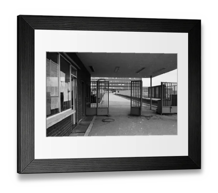 Framed Print : The shift change at the Opel factory gate in Bochum on 29