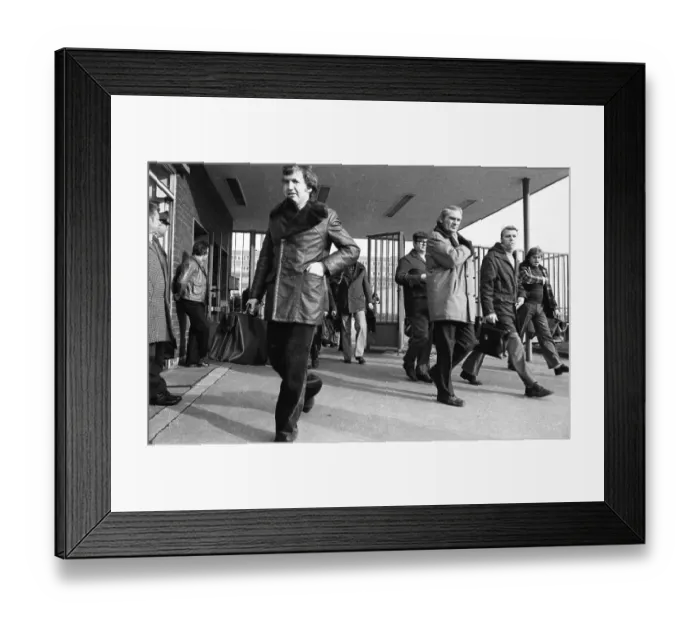 Framed Print : The shift change at the Opel factory gate in Bochum on 29 Framed Print : The shift change at the Opel factory gate in Bochum on 29
