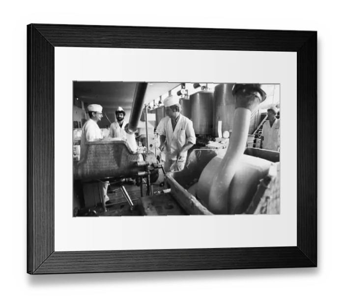 Framed Print : The work of the Westmilch dairy in the production of butter on 28 Framed Print : The work of the Westmilch dairy in the production of butter on 28