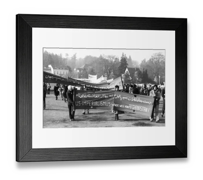 Framed Print : Afghans and some Germans demonstrated against US interference in Afghanistan on 19