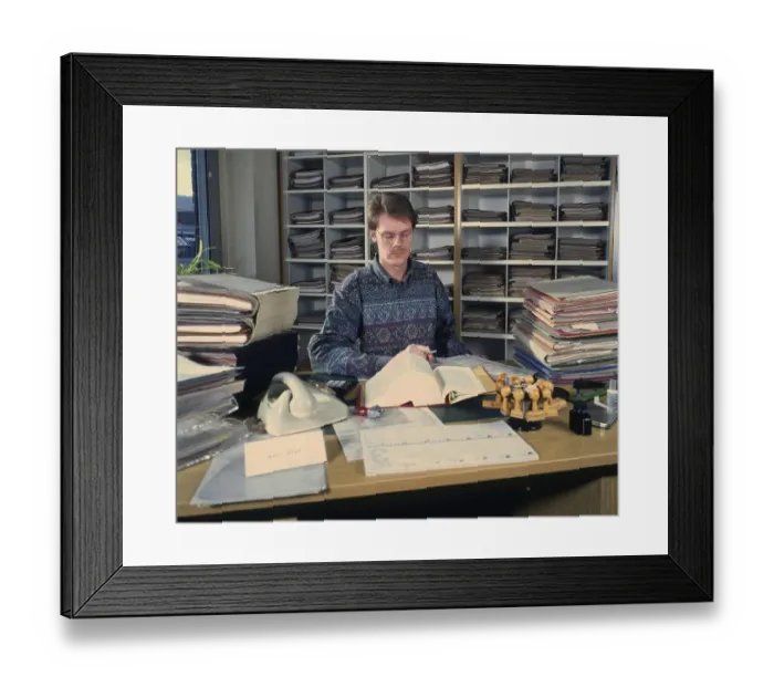 Framed Print : The work of the employees in the tax office