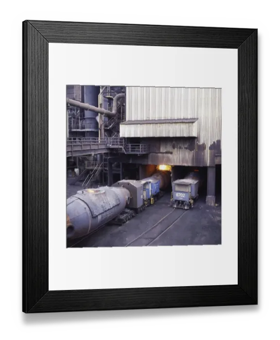 Framed Print : Steel production at Hoesch AG Westfalenhuette on 6