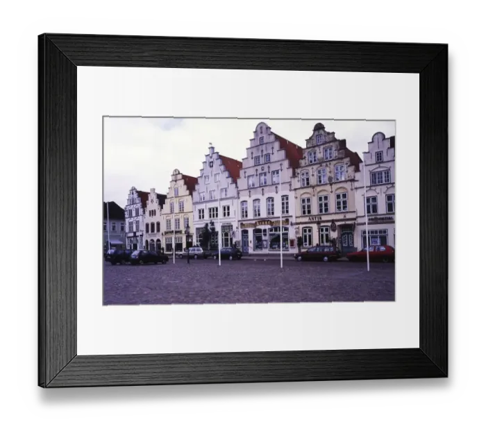 Framed Print : The beautiful historical market in Husum in Schleswig-Holstein