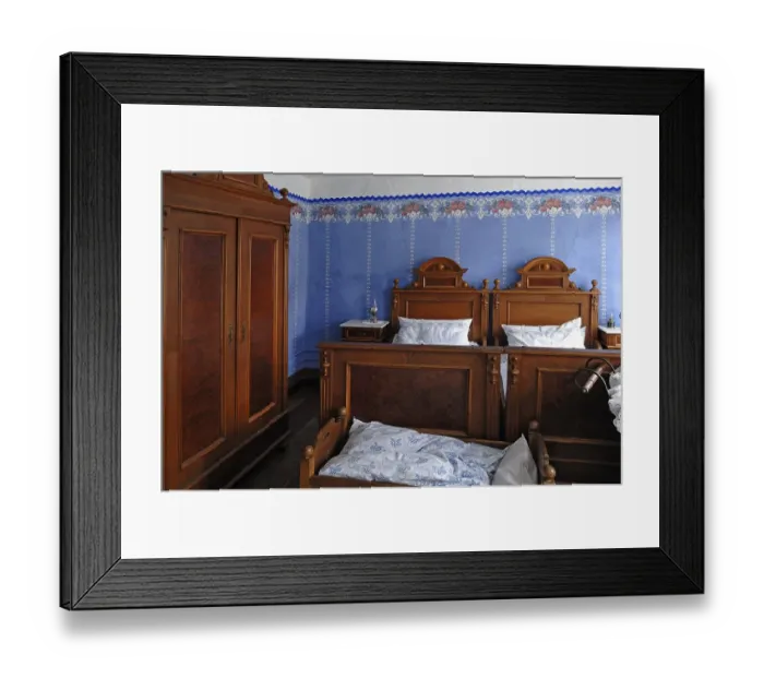 Framed Print : Bedroom, 1935, teachers flat in the schoolhouse