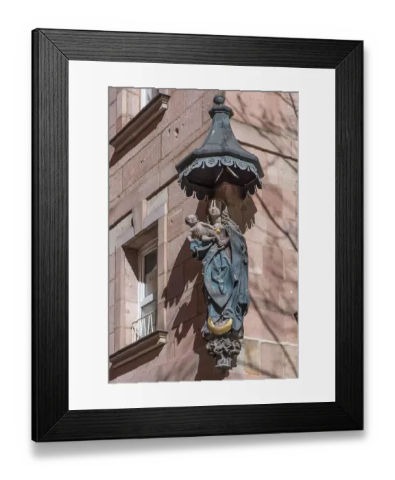 Framed Print : Sculpture of Mary Immaculata with the Child Jesus