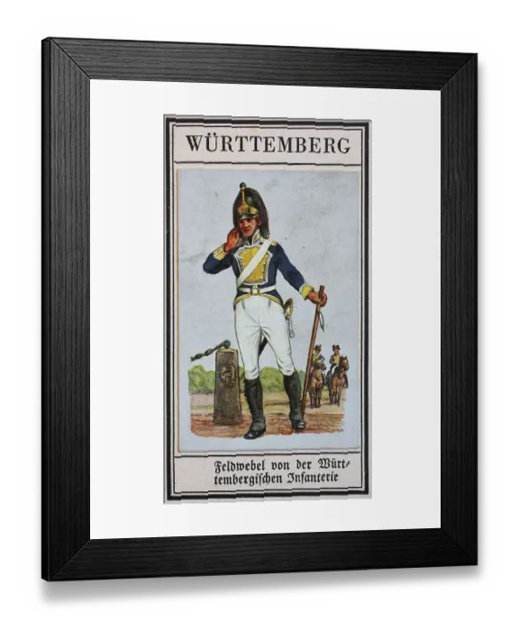 Framed Print : German Uniforms of the 19th century