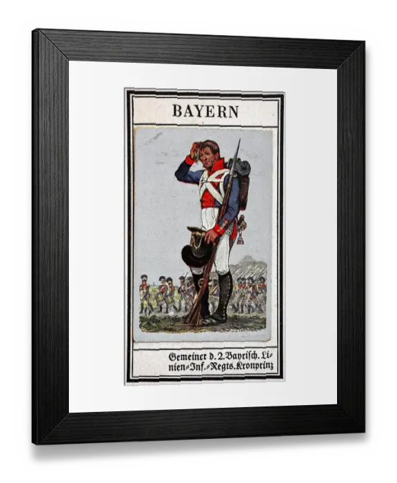 Framed Print : German Uniforms of the 19th century