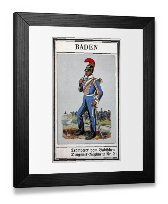 Framed Print : German Uniforms of the 19th century