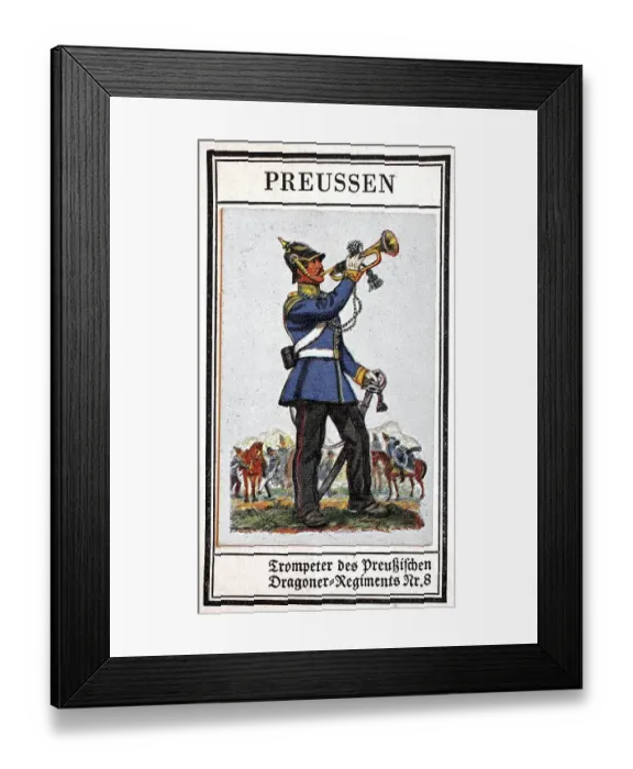Framed Print : German Uniforms of the 19th century