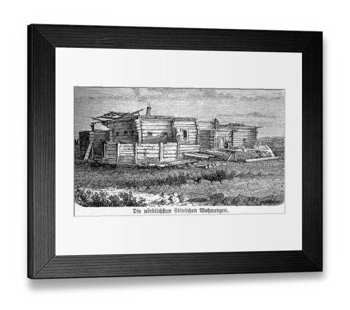 Framed Print : Wooden hut, Northern Siberia, lonely