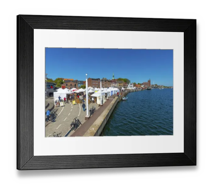 Framed Print : Artisan market, Kappeln, landscape fishing