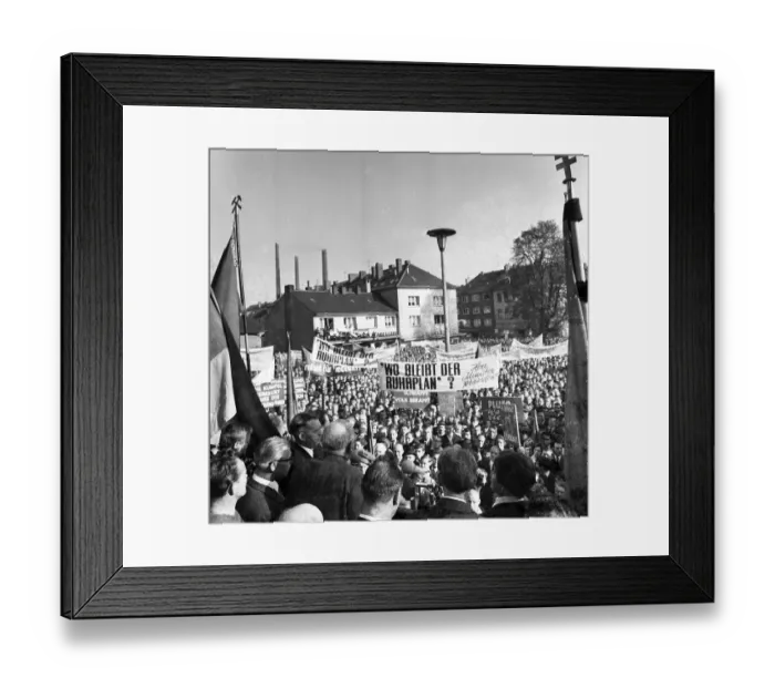 Framed Print : A wave of outrage swept the Ruhr area when the Hansa mine was closed