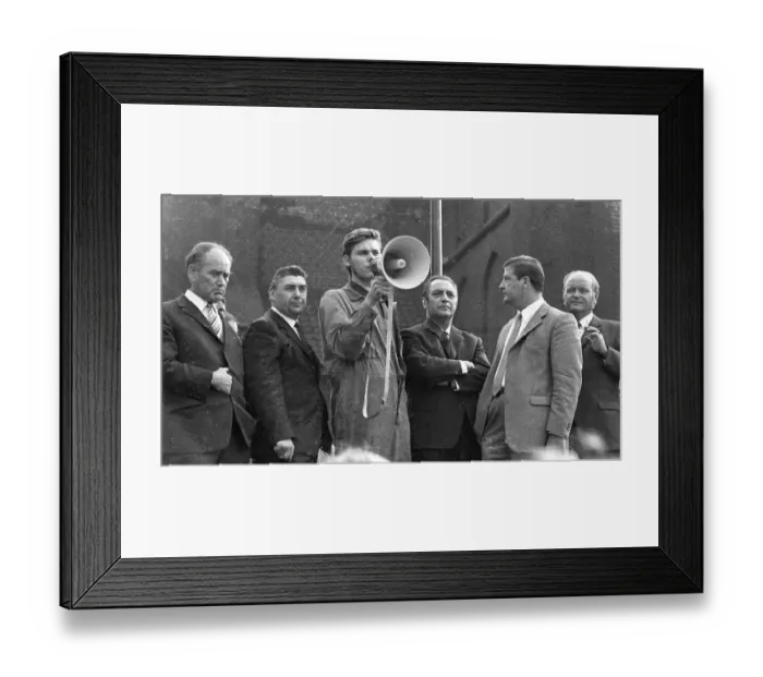 Framed Print : The spontaneous strikes, here at the Bochumer Verein (Krupp) l in Bochum on 15 September 1969 Framed Print : The spontaneous strikes, here at the Bochumer Verein (Krupp) l in Bochum on 15 September 1969